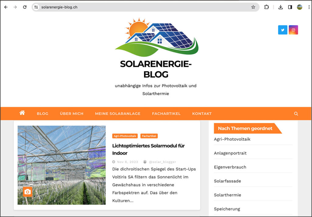 unabhängige Informationen zum Thema Solarenergie und Solarthermie.